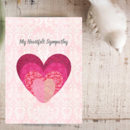 Mi sentida simpatía Quilt Look Heart Card