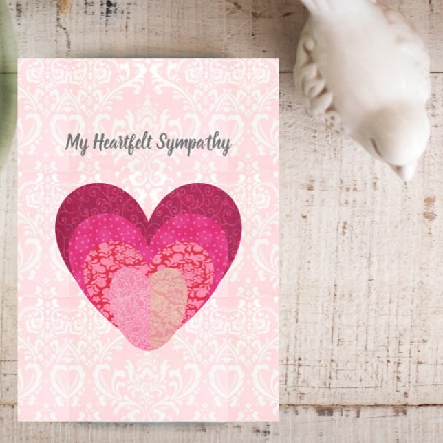 Mi sentida simpatía Quilt Look Heart Card (Subido por el creador)