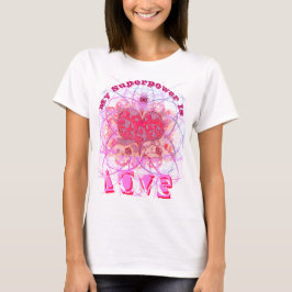 Mi SuperPower es amor por la camiseta rosa popular