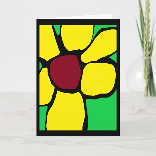 Mi tarjeta abstracta de flor amarilla (Anverso)