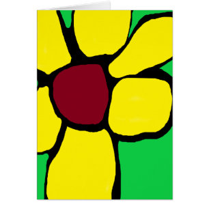 Mi tarjeta abstracta de flor amarilla