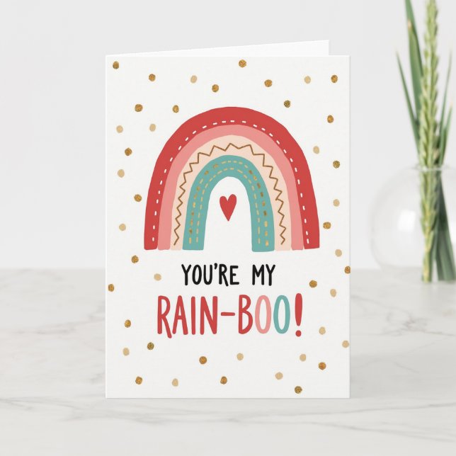 Mi tarjeta de amor arcoíris Boo de lluvia (Anverso)
