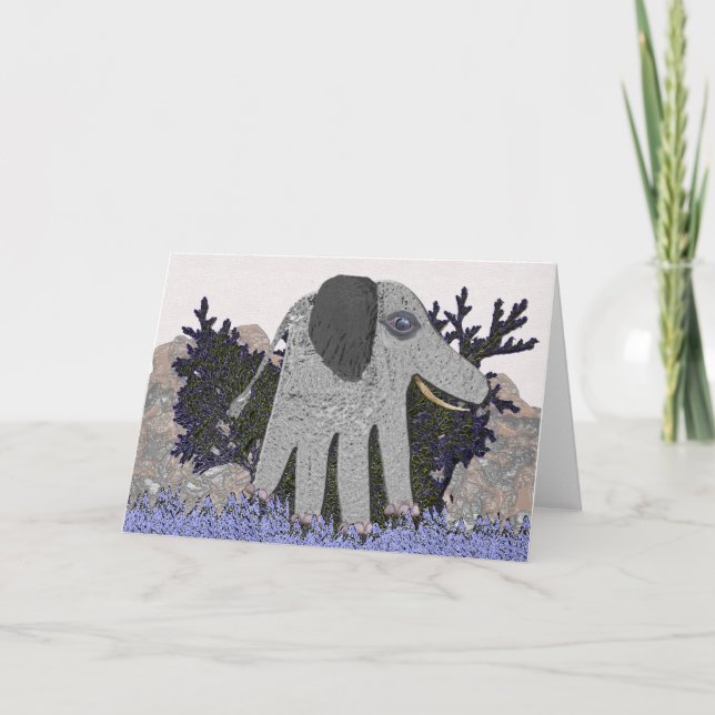 Mi tarjeta de nota del elefante del bebé (Anverso)