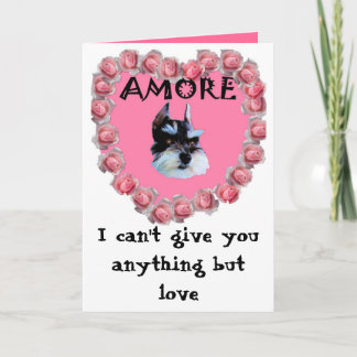 Mi tarjeta del día de San Valentín Amore, no puedo