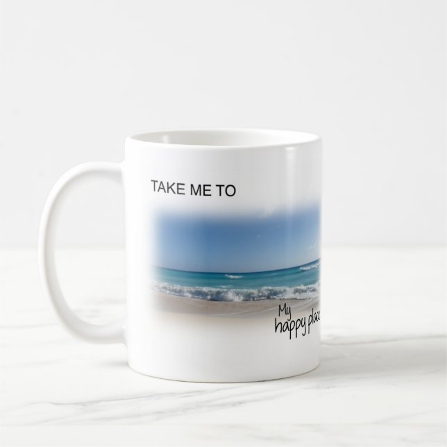 Mi taza feliz de la playa del lugar (Izquierda)