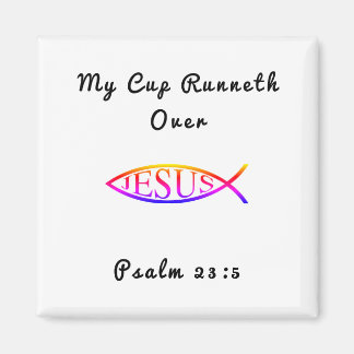 Mi taza se escapa sobre el imán impreso Psalm 23:5