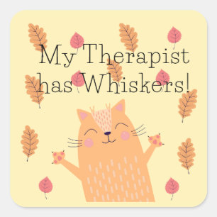 Mi terapeuta tiene Pegatinas de gatos de Whiskers