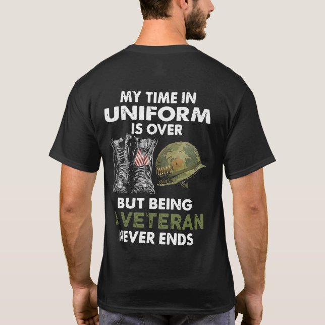 Mi tiempo en uniforme se acabó - Camisa de veteran (Reverso)