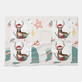 Mi toalla de cocina con plantilla de ciervo de luj