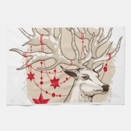 Mi toalla de cocina con plantilla de ciervo de luj