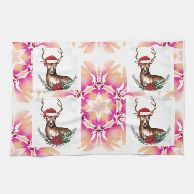 Mi toalla de cocina con plantilla de ciervo de luj (Horizontal)