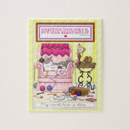 Mi trabajo aquí es rompecabezas hecho