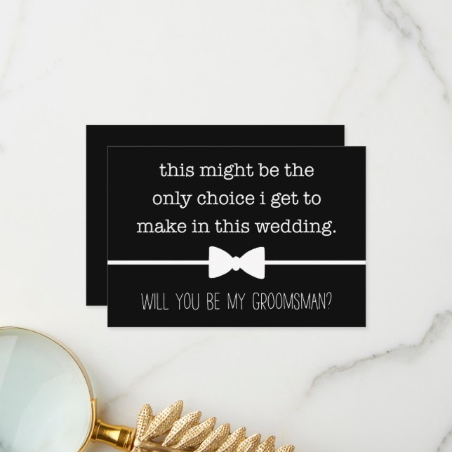 Mi única tarjeta de propuesta divertida para Groom (Anverso/Reverso In Situ)