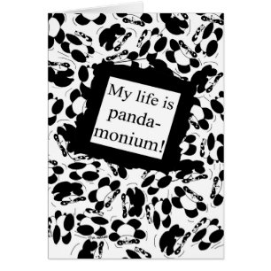 Mi vida es panda-monium - negro y blanco