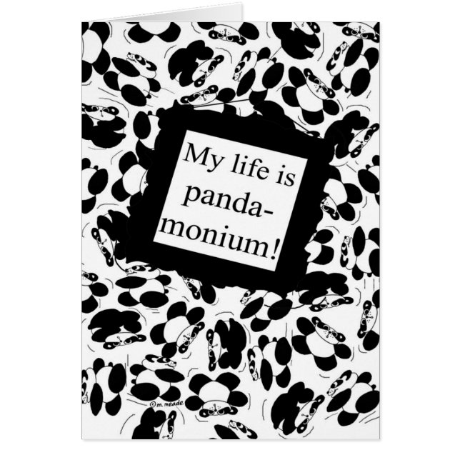 Mi vida es panda-monium - negro y blanco (Frente)
