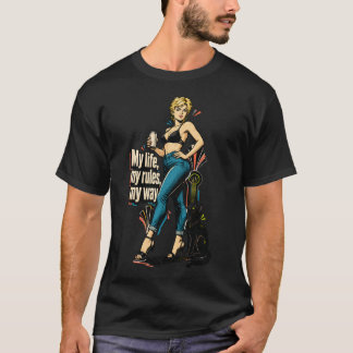 Mi Vida Mis Reglas Mi Camino Camiseta Retro Mujer