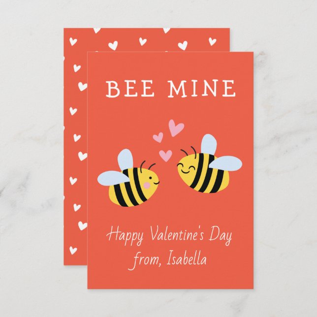 MÍA ABEJA Tarjeta de San Valentín para el aula Tar (Anverso / Reverso)