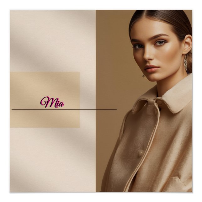 Mia Aesthetic Minimal Name Poster (Anverso)