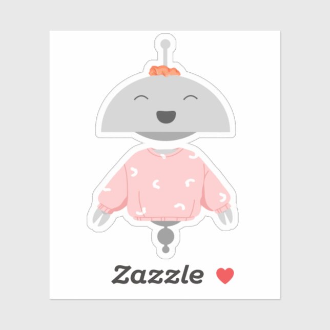 Mia con un Pegatina de escrunquia (Hoja)