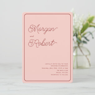 MIA Negrita Invitación a la Boda Rosa y Roja