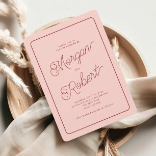 MIA Negrita Invitación a la Boda Rosa y Roja
