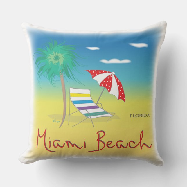 Miami Beach, Florida Guay Cojines decorativos mode (Anverso)