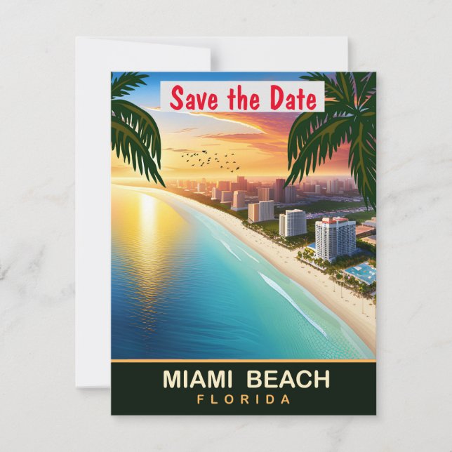 Miami Beach, Florida, Tarjeta postal de viaje,  (Anverso)