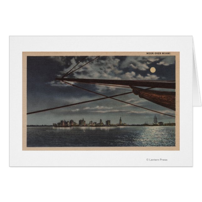 Miami, Florida - Vista panorámica de la ciudad sob (Anverso (Horizontal))