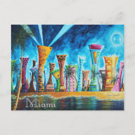 Miami South Beach Florida Arte Pop de Viaje Postal