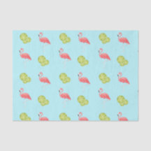 Miami Vibes Flamingo y limes Tejido Papel