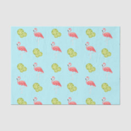 Miami Vibes Flamingo y limes Tejido Papel