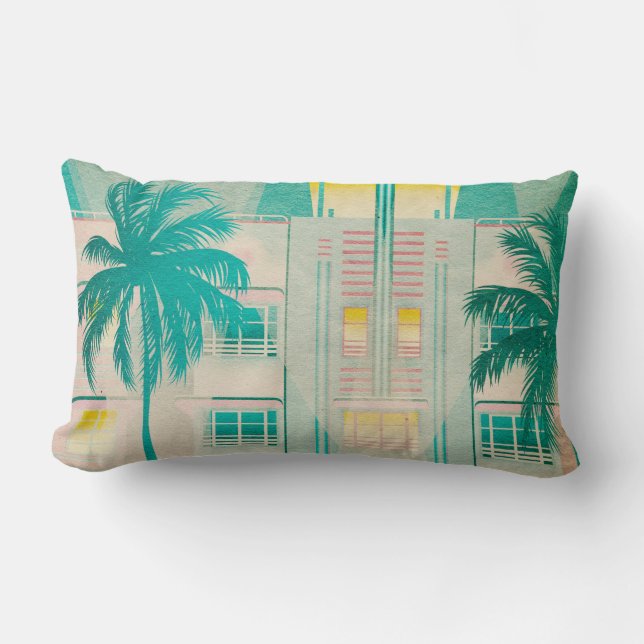 Miami vintage, almohada lumbar de Ocean Drive (Anverso)