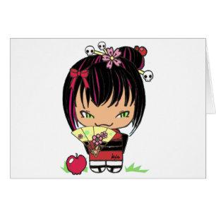 Miao asustadizo lindo - muñeca gótica del kokeshi