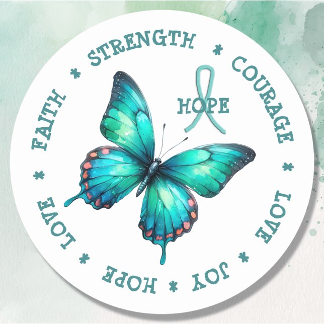 Miastenia Gravis Hope Strength Butfly Pegatina (Subido por el creador)