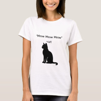 Miau Miau Miau - Camiseta con Silueta de Gato Ador