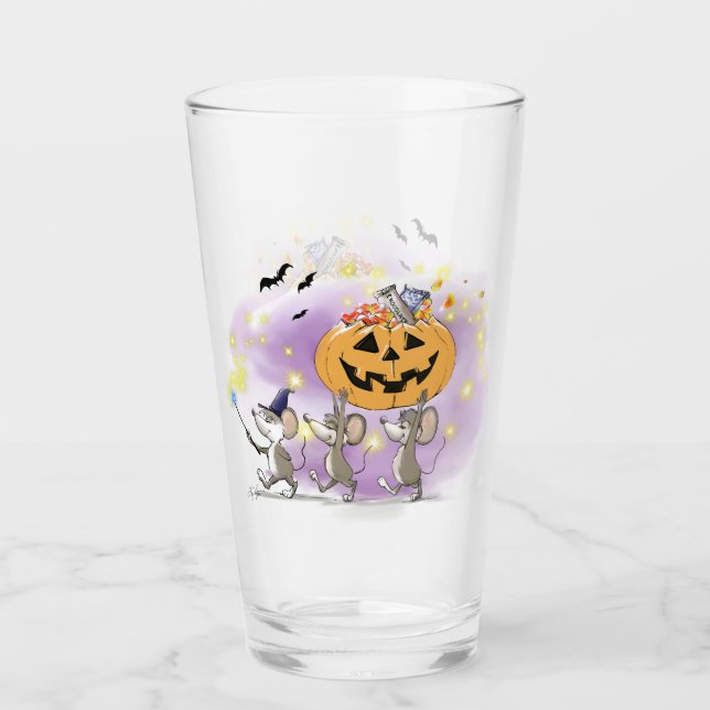 Mic, Mac & Moe's Happy Halloween Glass Cup (Anverso)