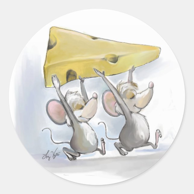 Mic & Mac Trayendo A Los Pegatinas De Queso (Anverso)