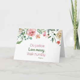 Micah 6:8 Rosa y acuarela floral crema