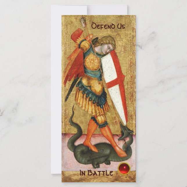 Michael Archangel y Dragon Sienese Prayer (Anverso)