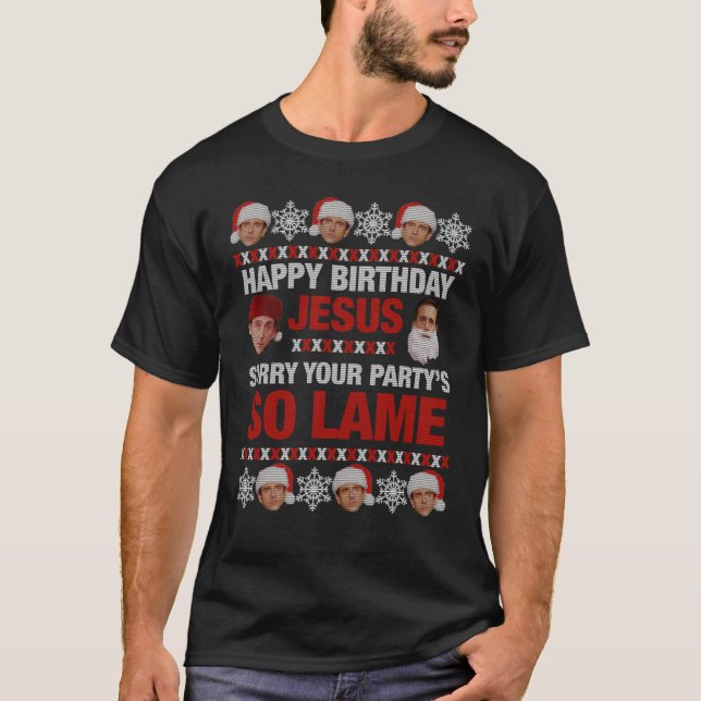 Michael Scott Navidades Sweater Long T-Shirt (Anverso)
