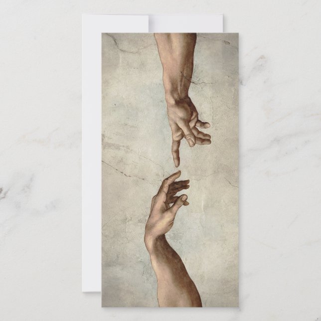 Michaelangelo manos creación adam dios (Anverso)