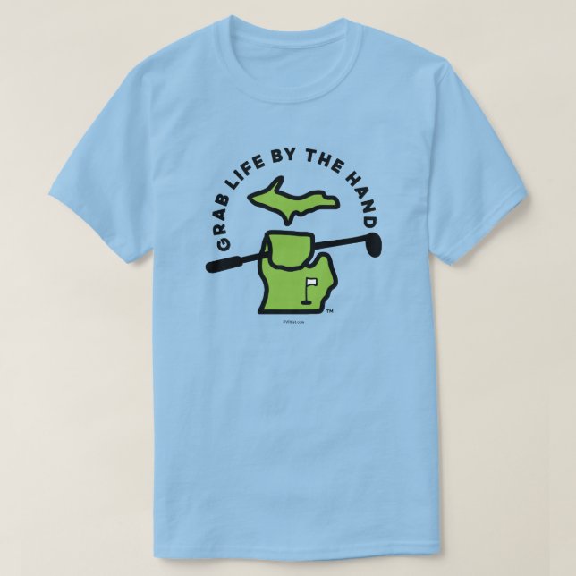 Michigan - Agarra la vida con la camiseta de golf  (Diseño del anverso)