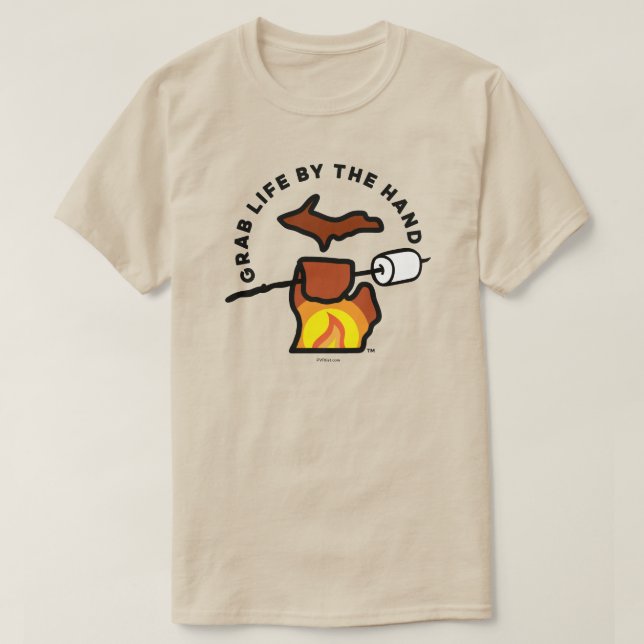 Michigan - Agarra la vida con la camiseta de la fo (Diseño del anverso)