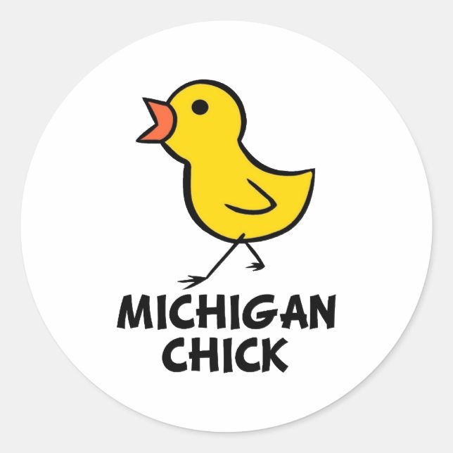 Michigan Chick Pegatina (Anverso)