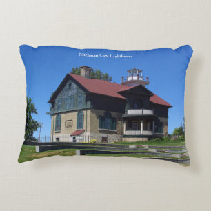 Michigan City Lighthouse almohada acento