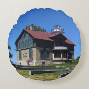 Michigan City Lighthouse almohada redonda