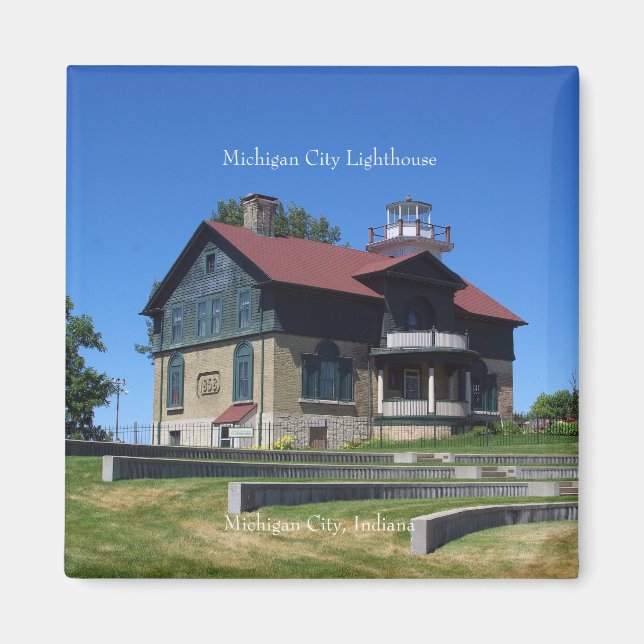 Michigan City Lighthouse imán (Frente)
