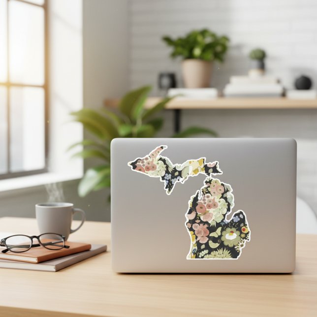 Michigan Floral Pegatina (Michigan Floral Sticker)