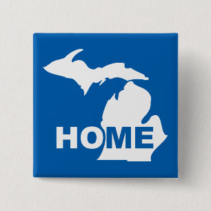Michigan Hogar Lejos Del Estado Botón Insignia Pin