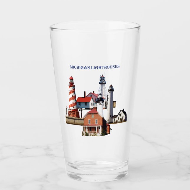 Michigan Lighthouses glass (Anverso)